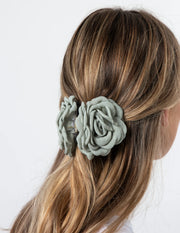 Stella + Gemma Fabric Rose Hair Claws - Assorted Sage