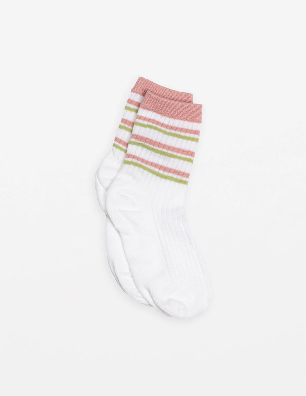 Stella + Gemma Socks - Pink & Green Stripe