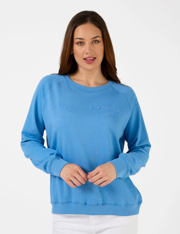 Stella + Gemma Classic Sweater - Logo Sky