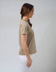 Stella + Gemma Ace Tee - Sage Leopard Cross