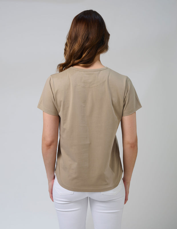 Stella + Gemma Ace Tee - Sage Leopard Cross
