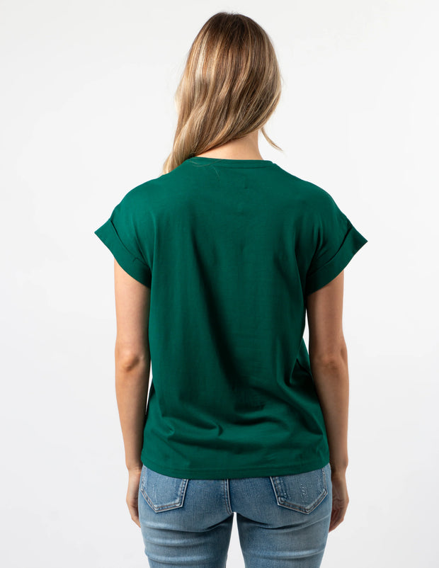 Stella + Gemma Cuff Sleeve T-shirt - Pine S+G Logo