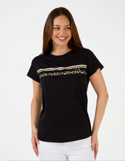 Stella + Gemma T-Shirt - Black Icon Stripe