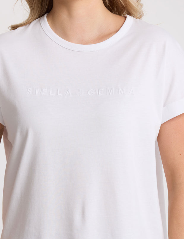 Stella + Gemma Soho Cuff Crew - White