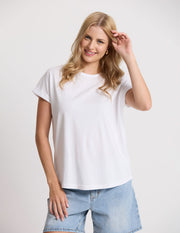 Stella + Gemma Soho Cuff Crew - White