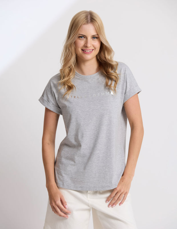 Stella + Gemma Soho Cuff Crew - Grey Marle