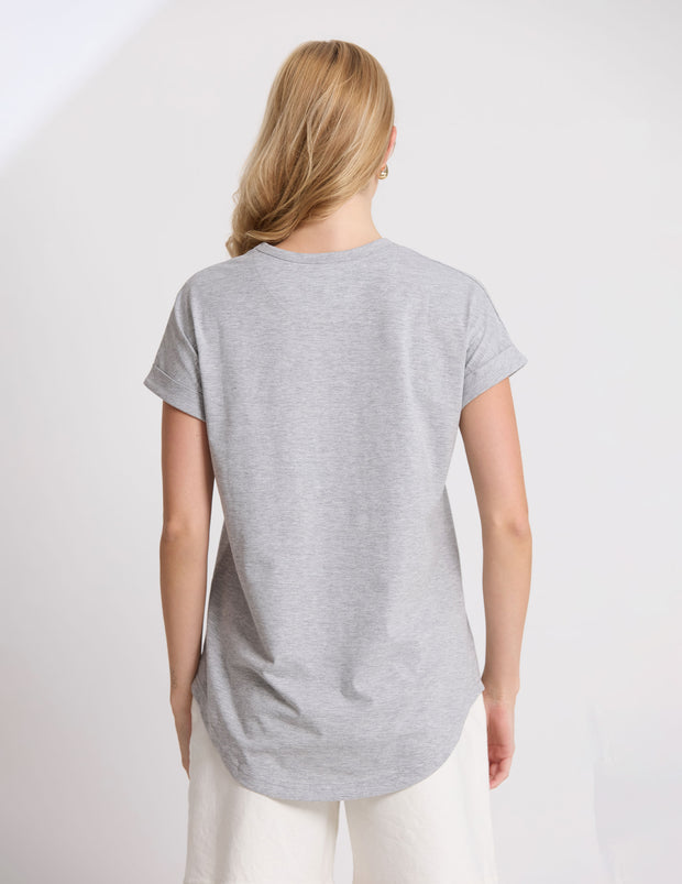 Stella + Gemma Soho Cuff Crew - Grey Marle