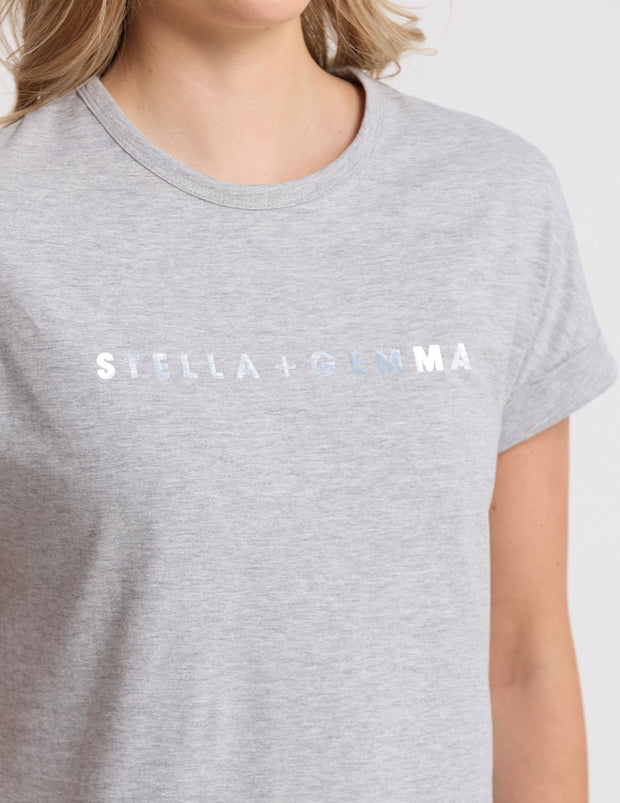 Stella + Gemma Soho Cuff Crew - Grey Marle