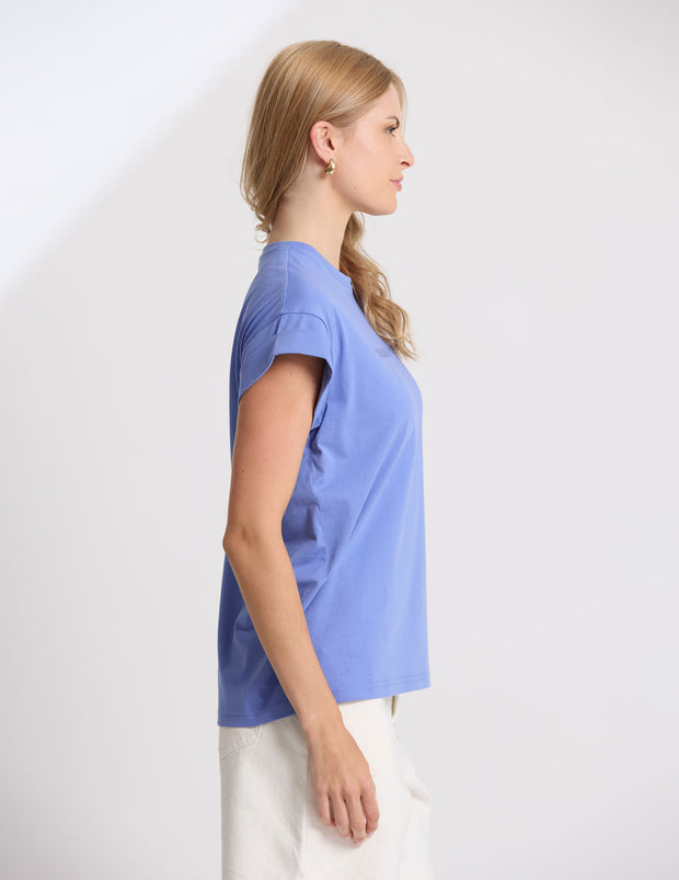 Stella + Gemma Cuff Tee - Cornflour