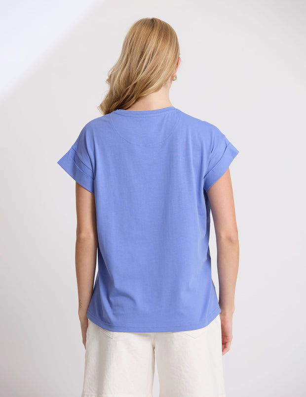 Stella + Gemma Cuff Tee - Cornflour
