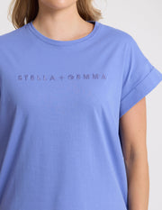 Stella + Gemma Cuff Tee - Cornflour