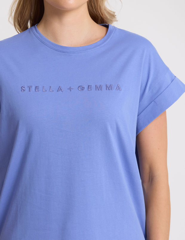 Stella + Gemma Cuff Tee - Cornflour