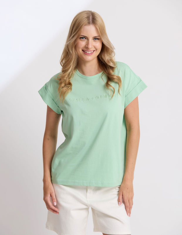 Stella + Gemma Cuff Tee - Snifter Green