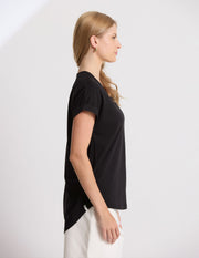 Stella + Gemma Soho Cuff V Tee - Black