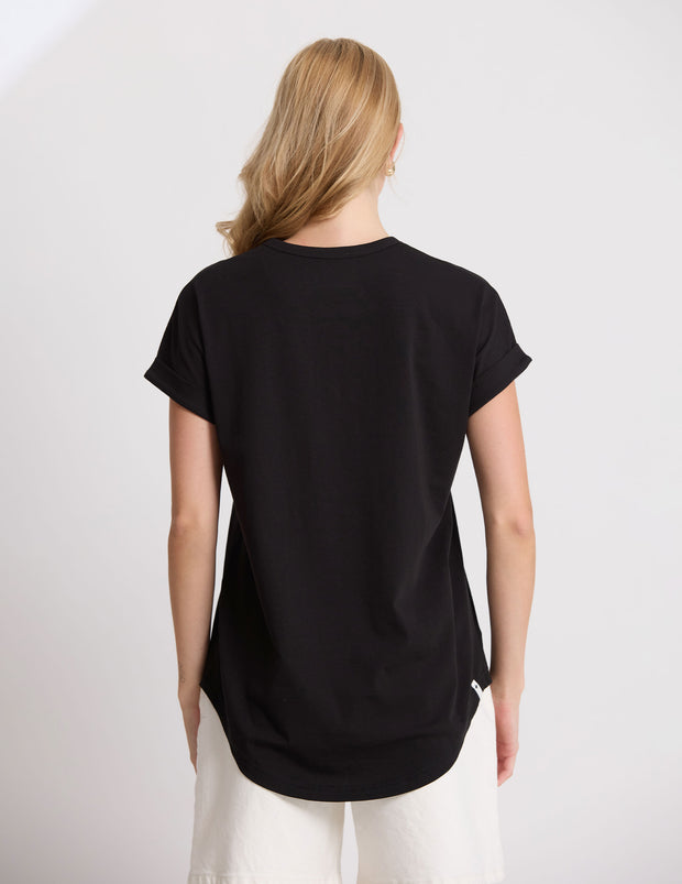 Stella + Gemma Soho Cuff V Tee - Black