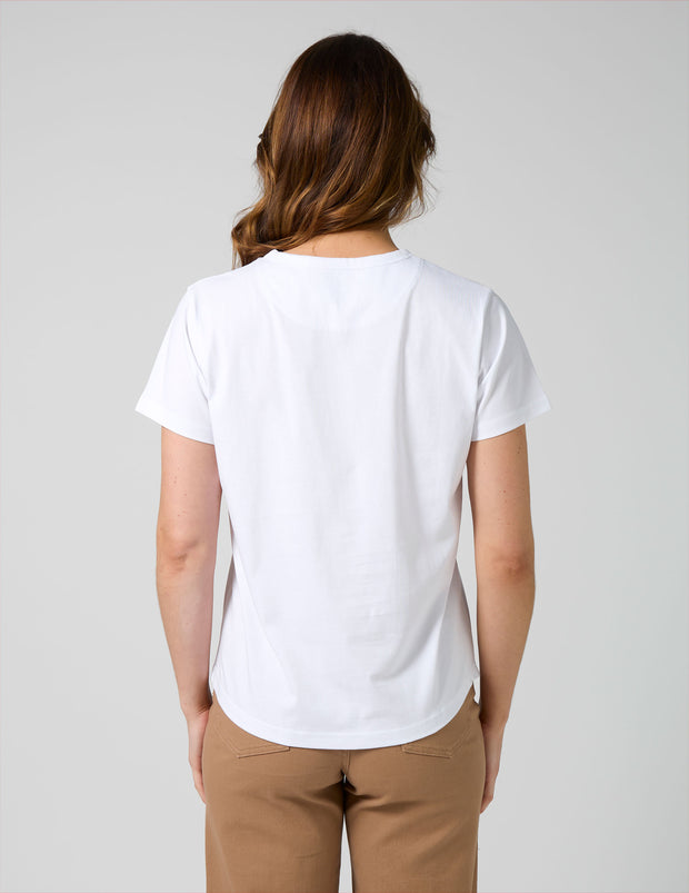 Stella + Gemma Ace Tee Leopard Cross - White