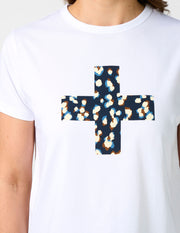 Stella + Gemma Ace Tee Leopard Cross - White