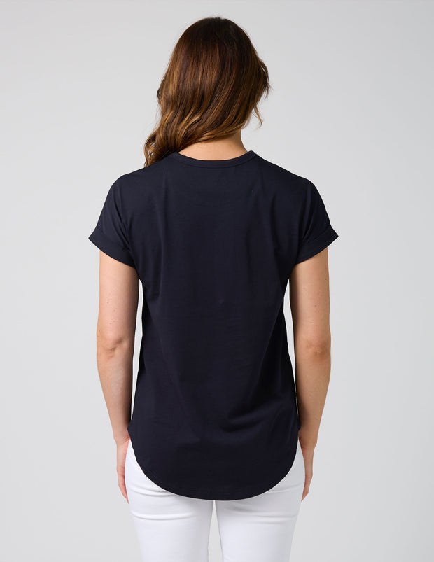 Stella + Gemma Soho Tee Leopard Cross - Deep Navy