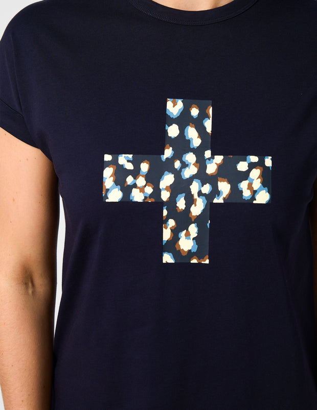 Stella + Gemma Soho Tee Leopard Cross - Deep Navy