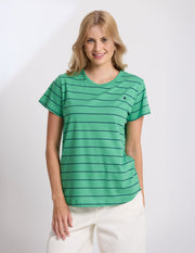 Stella + Gemma Classic Tee Stripe - Green & Navy