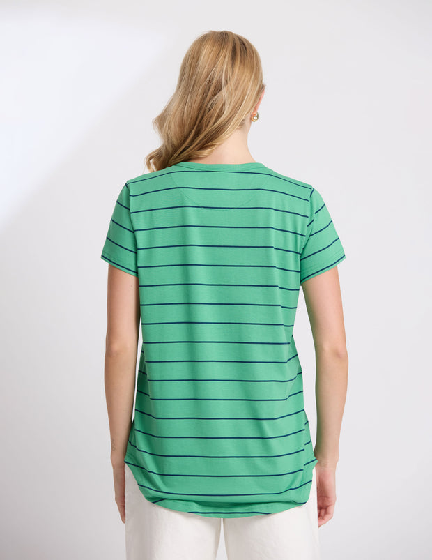 Stella + Gemma Classic Tee Stripe - Green & Navy