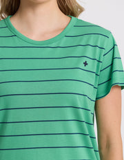 Stella + Gemma Classic Tee Stripe - Green & Navy