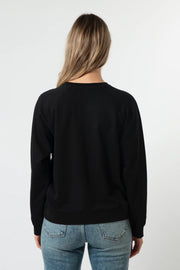 Stella + Gemma Everyday Sweater - Black With Painted White Logo