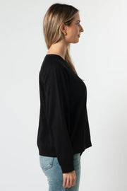 Stella + Gemma Everyday Sweater - Black With Painted White Logo