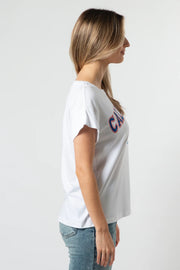 Stella + Gemma Cuff Sleeve T-shirt - White California