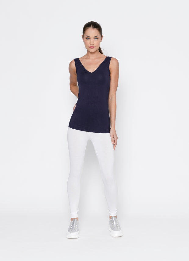 Two By Two Essentials Reversible Rayon Tank - Navy