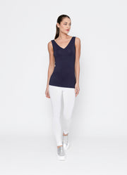 Two By Two Essentials Reversible Rayon Tank - Navy