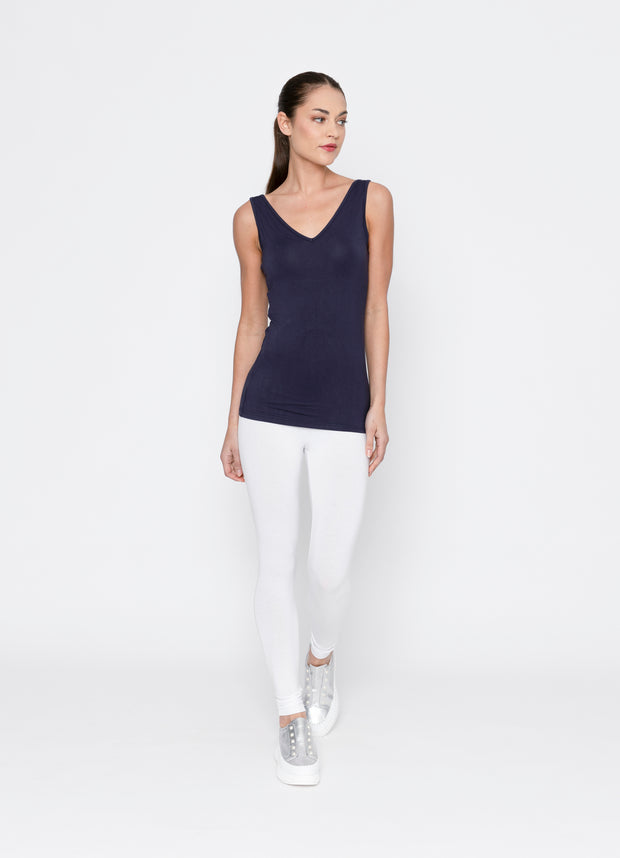 Two By Two Essentials Reversible Rayon Tank - Navy