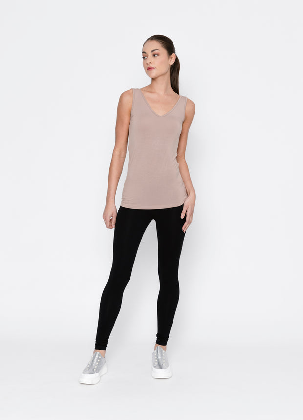 Two By Two Essentials Reversible Rayon Tank - Nude