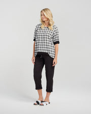 Zafina Havana Top - Black Plaid