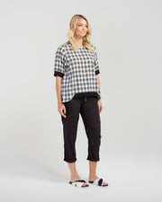 Zafina Havana Top - Black Plaid