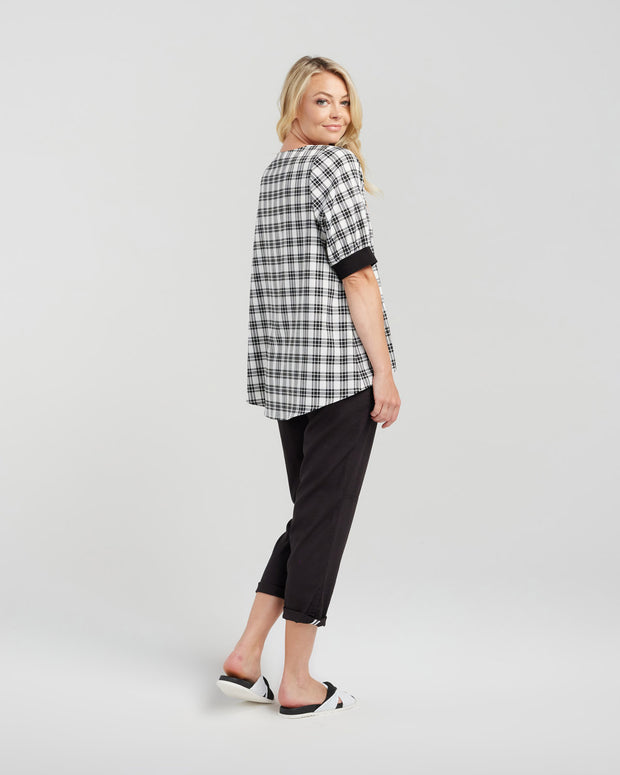 Zafina Havana Top - Black Plaid