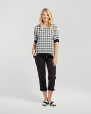 Zafina Havana Top - Black Plaid