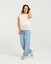 Zafina Charlotte Top - White Tassel
