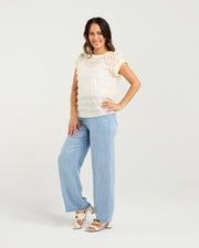 Zafina Charlotte Top - White Tassel
