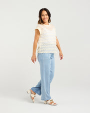 Zafina Charlotte Top - White Tassel