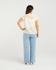 Zafina Charlotte Top - White Tassel