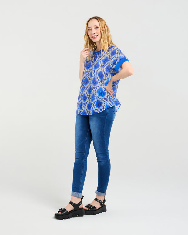 Zafina Olivia Top - Paisley Painting