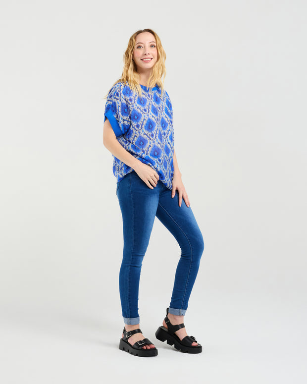Zafina Olivia Top - Paisley Painting