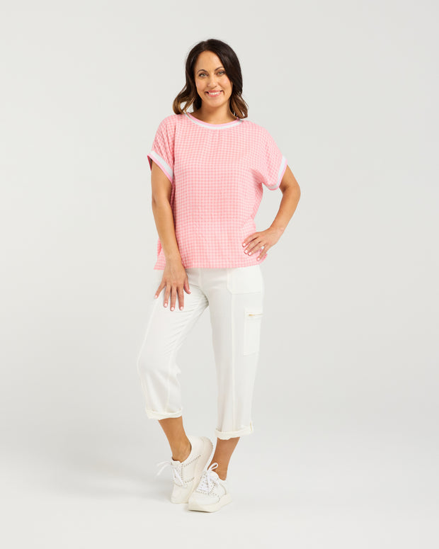 Zafina Olivia Top - Pink Check