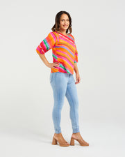 Zafina Willow Top - Dynamic Stripe