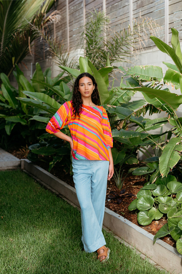 Zafina Willow Top - Dynamic Stripe