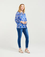 Zafina Juniper Top - Paisley Painting