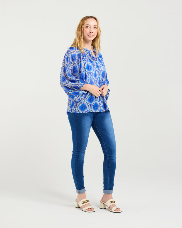 Zafina Juniper Top - Paisley Painting