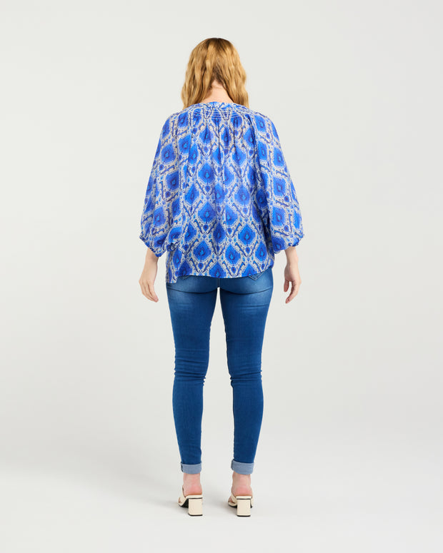 Zafina Juniper Top - Paisley Painting