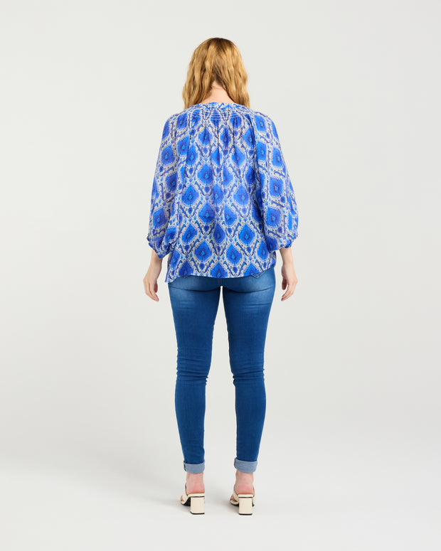 Zafina Juniper Top - Paisley Painting